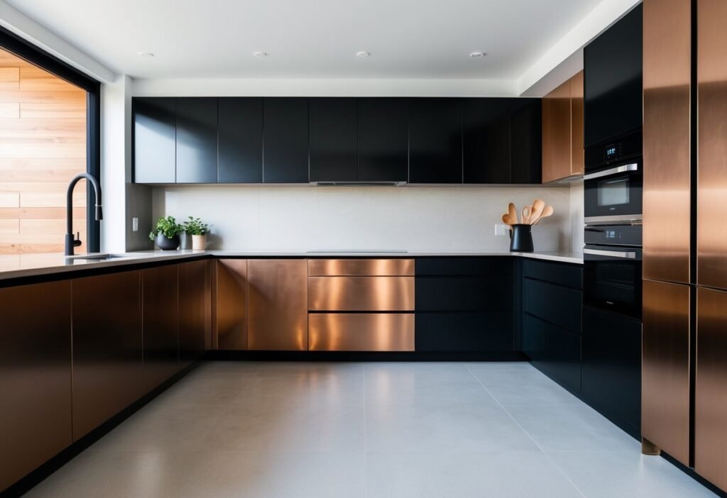 18 Ideas Bronze and Black Metal Kitchen Cabinets for Modern Design