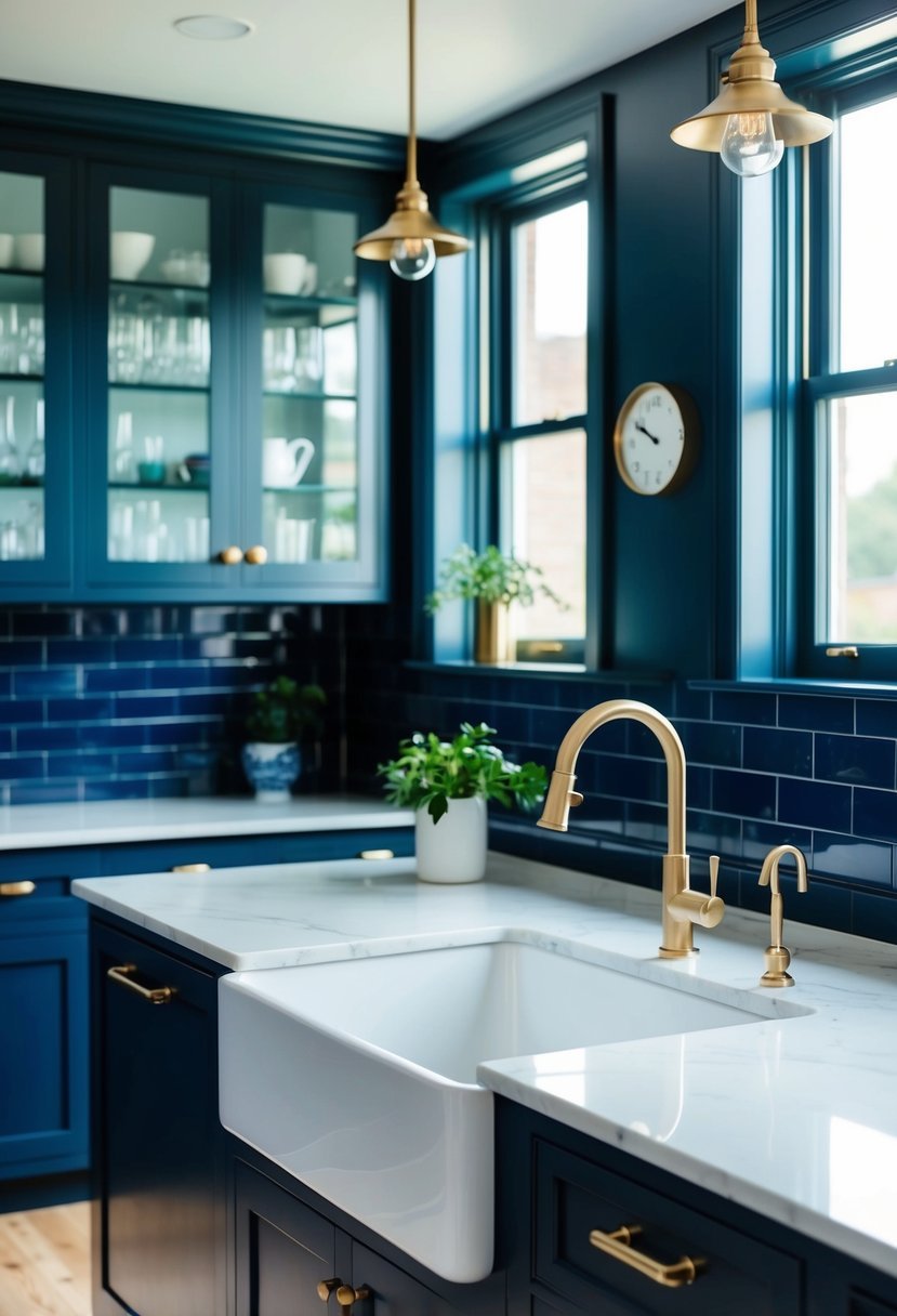 Dark Blue and Navy Kitchen Cabinet Ideas