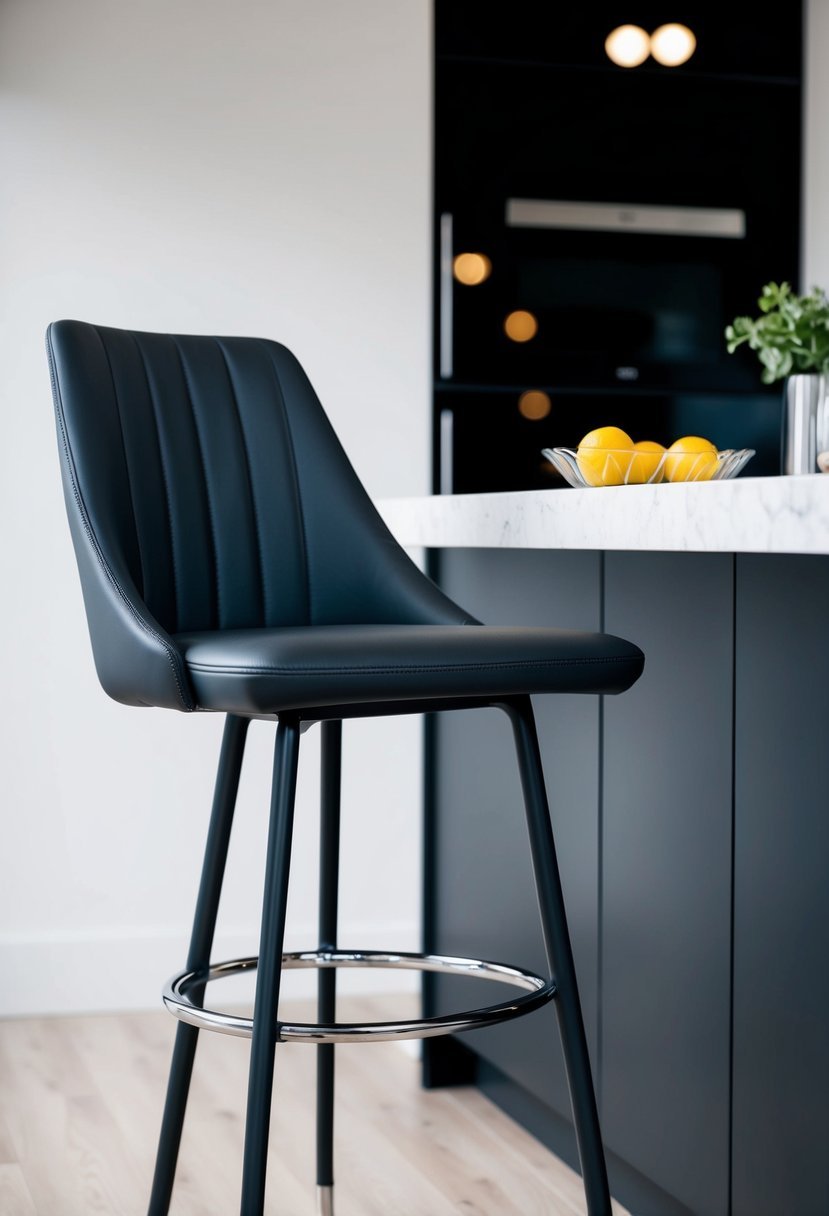 Graphite black bar stools is a versatile choice for modern kitchen