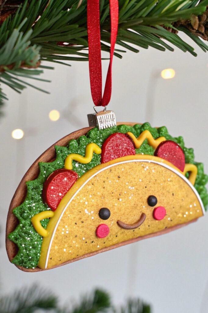 holiday decor - taco Christmas ornaments